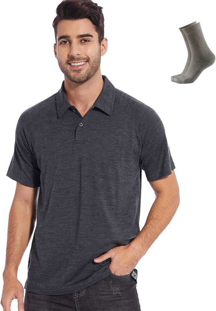 MERINNOVATION Merino Wool Polo Shirt Men - 100% Merino Wool Shirts for Men Anti-Odor Short Sleeve... | Amazon (US)