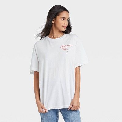 Women's Blondie Camp Funtime Short Sleeve Oversized Graphic T-Shirt - White | Target