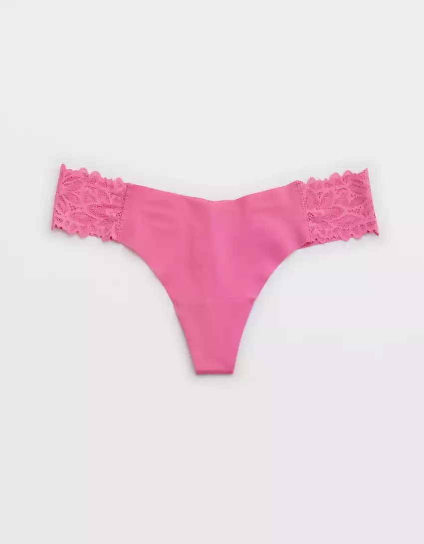 Aerie No Show Sunkissed Lace Thong Underwear | American Eagle Outfitters (US & CA)