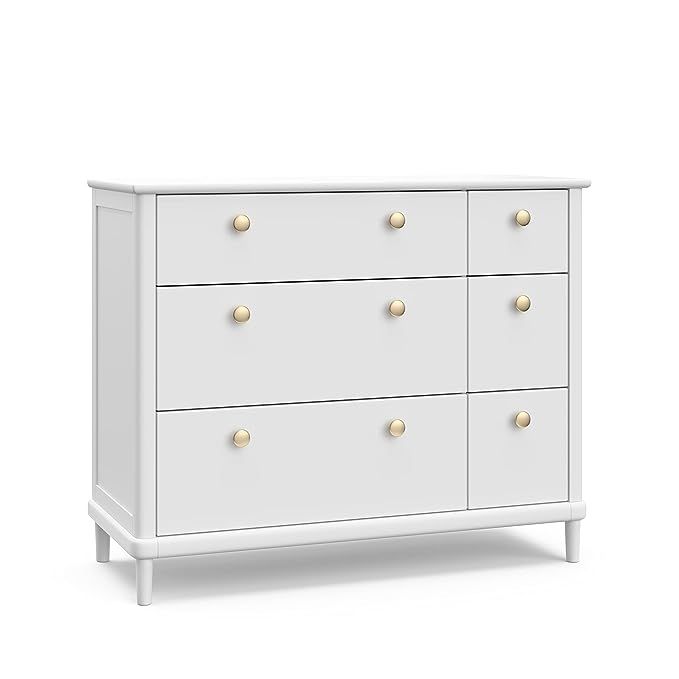 Motherly by Storkcraft Timeless 6 Drawer Double Dresser with Removable Changing Topper (White) - ... | Amazon (US)