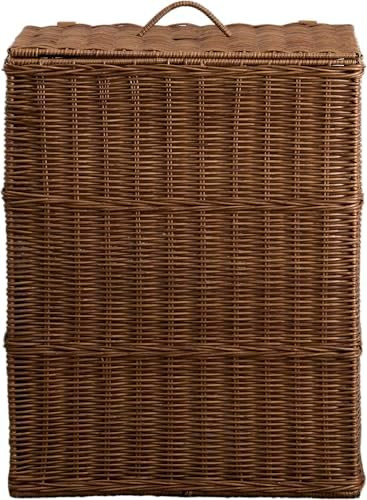Joseph Rectangular Laundry Basket with Lid – Resin Wicker Hamper for Bedroom or Bathroom, Espre... | Amazon (US)