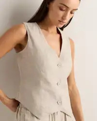 100% European Linen Vest | Quince