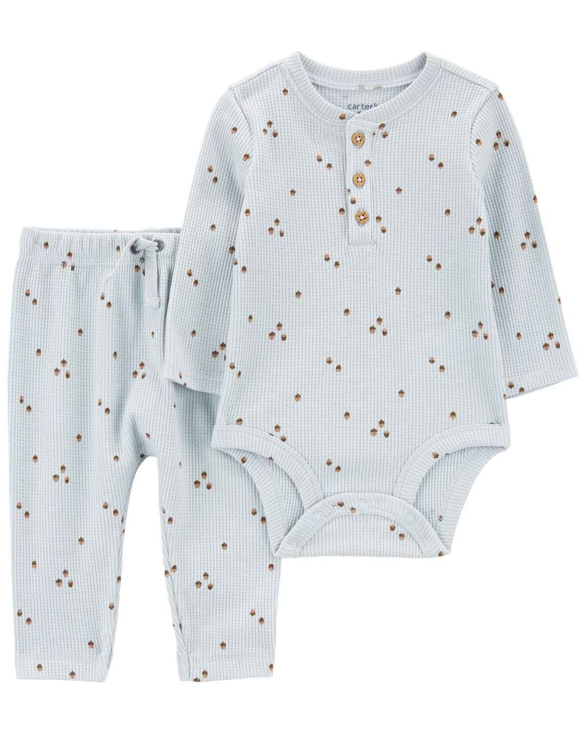 Baby 2-Piece Acorn Print Thermal Bodysuit Pant Set - Carter's | Carter's | Carter's Inc