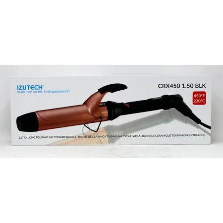 Izutech Professional Premium Extra Long Tourmaline Ceramic Barrel Curling Iron 1.5'' Rose Gold Black | Walmart (US)