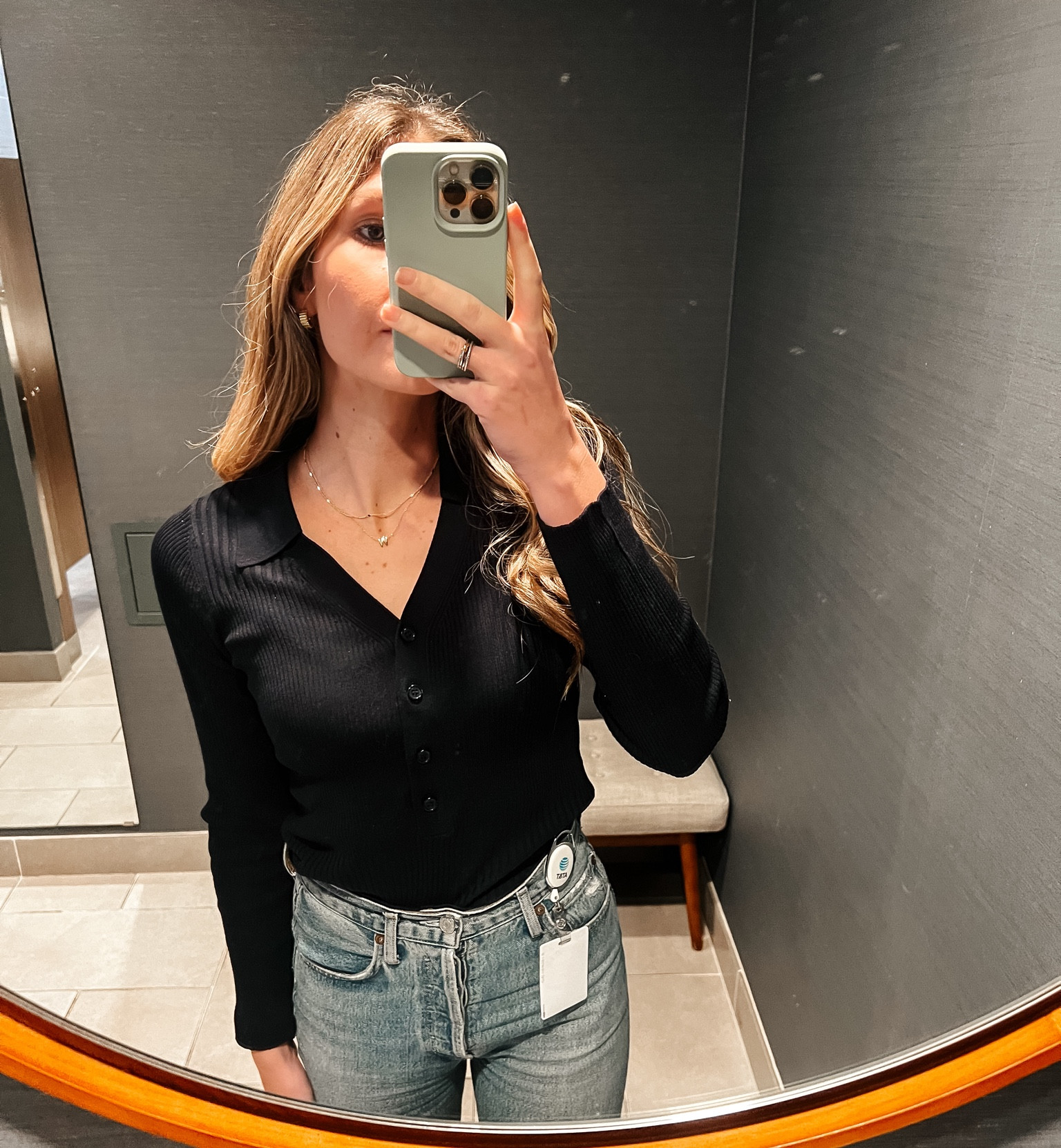 Love this ribbed polo sweater! Tts wearing a small. 

Necklace stack 
Fall vibes
Fall outfit 
Workwear 
Office ootd 
Ribbed polo 


#LTKWorkwear #LTKSaleAlert #LTKFindsUnder50