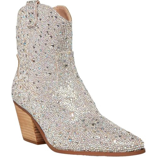 Betsey Johnson Women's Diva Western Boot, Rhinestone, 6 | Amazon (US)
