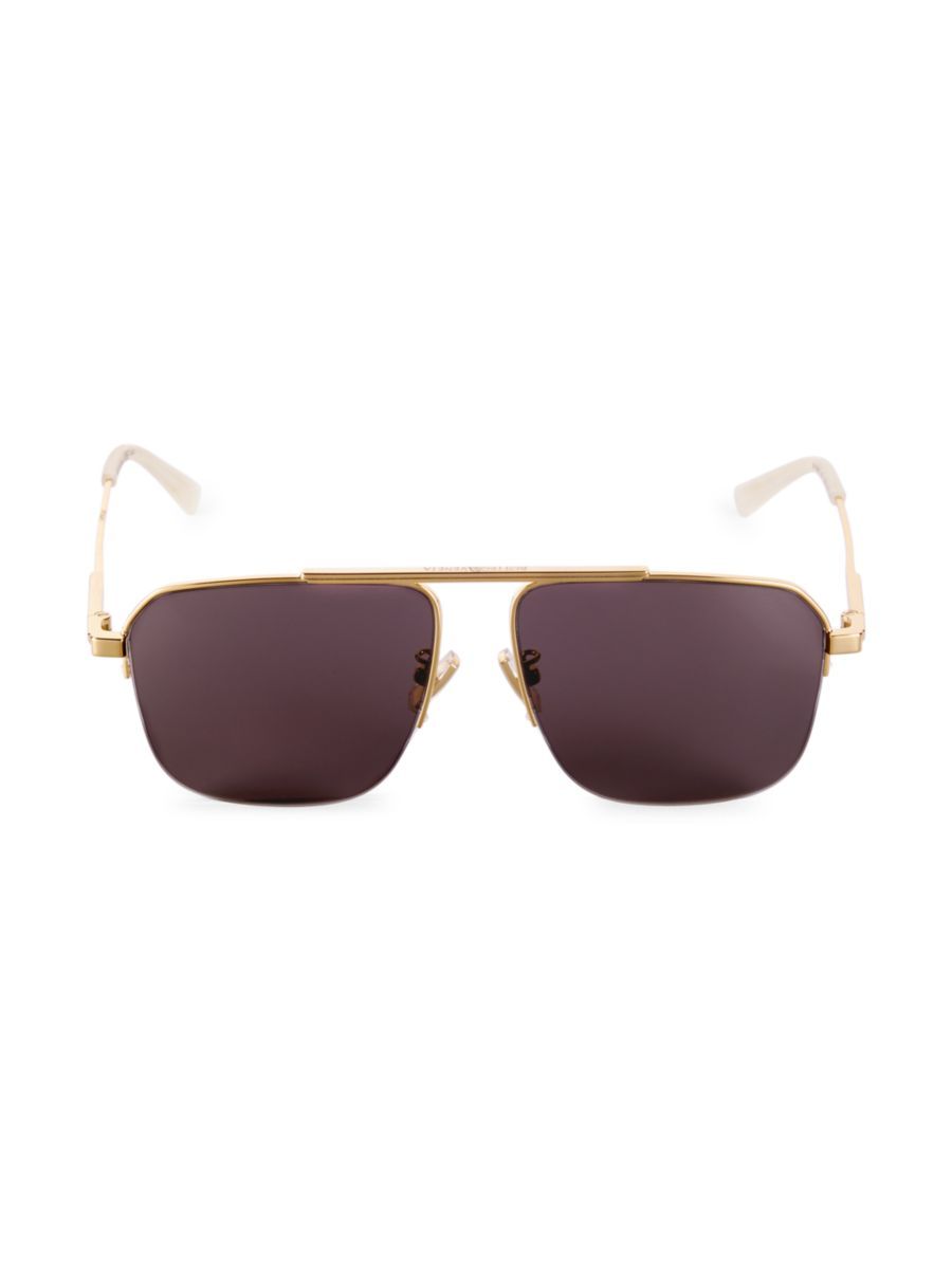 Minimalist 58MM Navigator Metal Sunglasses | Saks Fifth Avenue