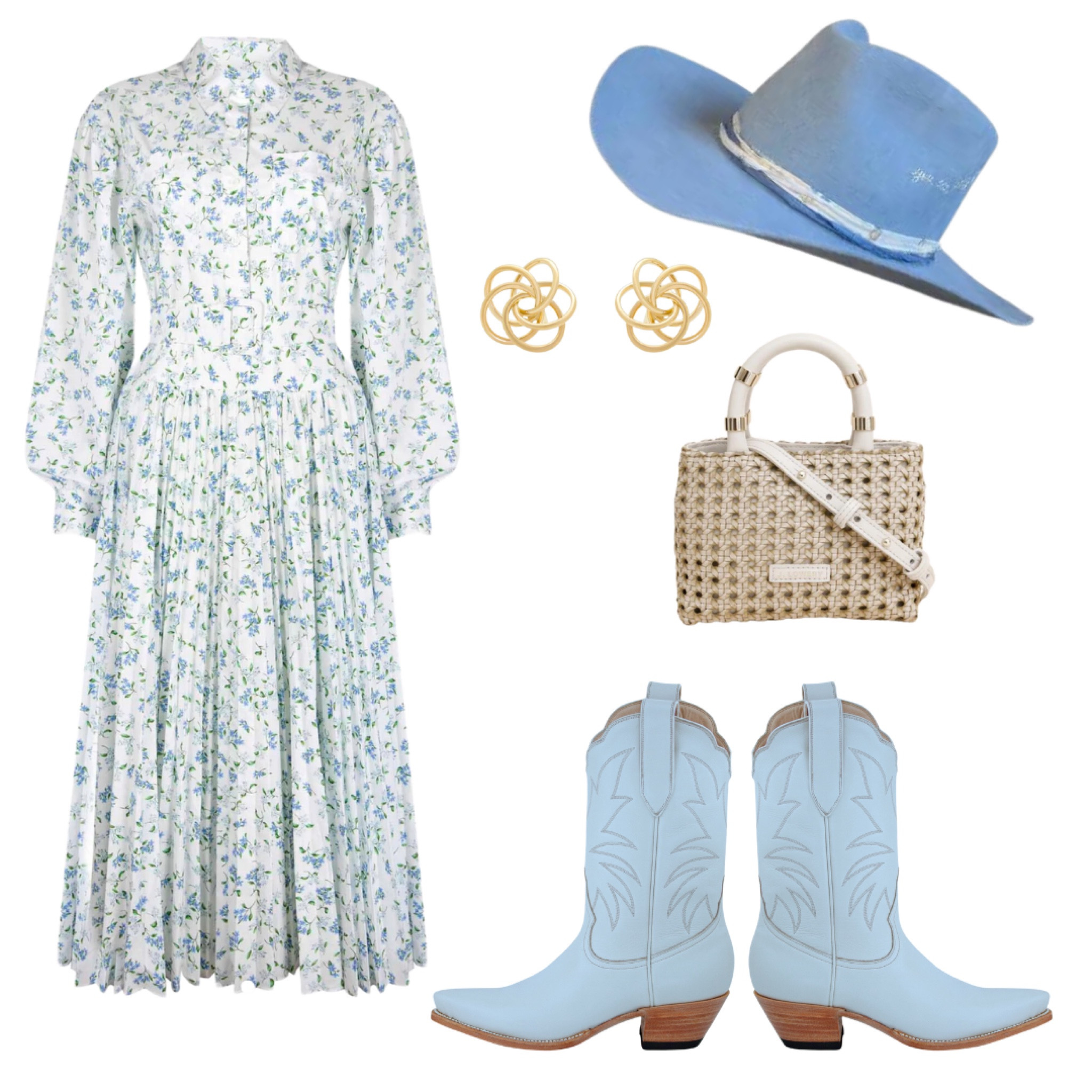 Get ready to add a touch of timelessness to your wardrobe with these Heirloom Field powder blue midi boots launching soon that pair effortlessly with everything. 🩵✨

We rounded up this outfit with our powder blue beauties paired with so many brands and pieces we love, and we could have added so many more.

#HeirloomField #CowgirlBoots
#GrandMillennial #Blue #ootd #flatlaystyle

#LTKSeasonal #LTKshoecrush #LTKSpringSale