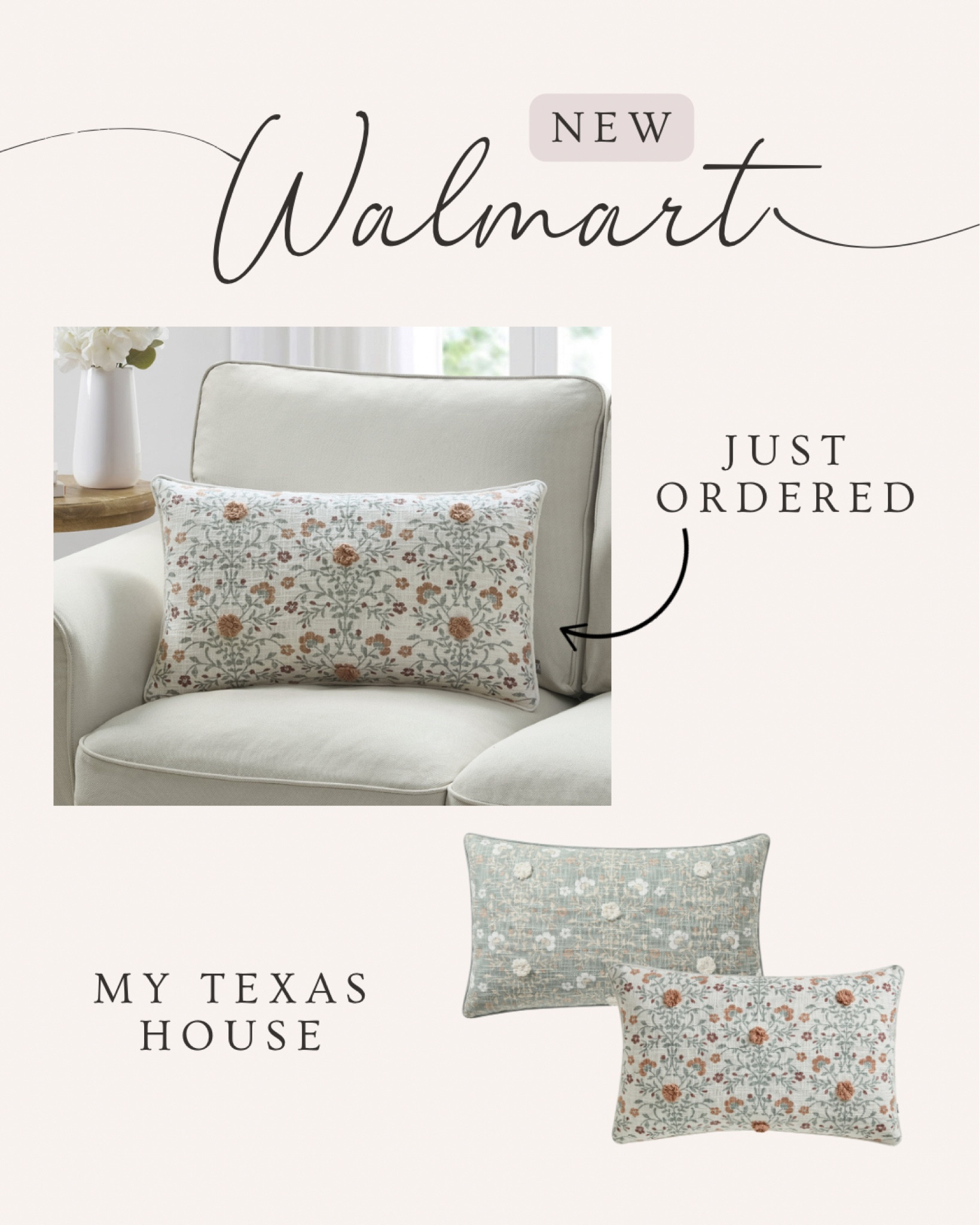 My Texas House at Walmart released some Spring throw pillows tonight and I immediately ordered a couple of each of these lumbar ones to try out for my accent chairs! Stay tuned and I’ll share when they come in. 

#LTKHome #LTKSeasonal #LTKFindsUnder50