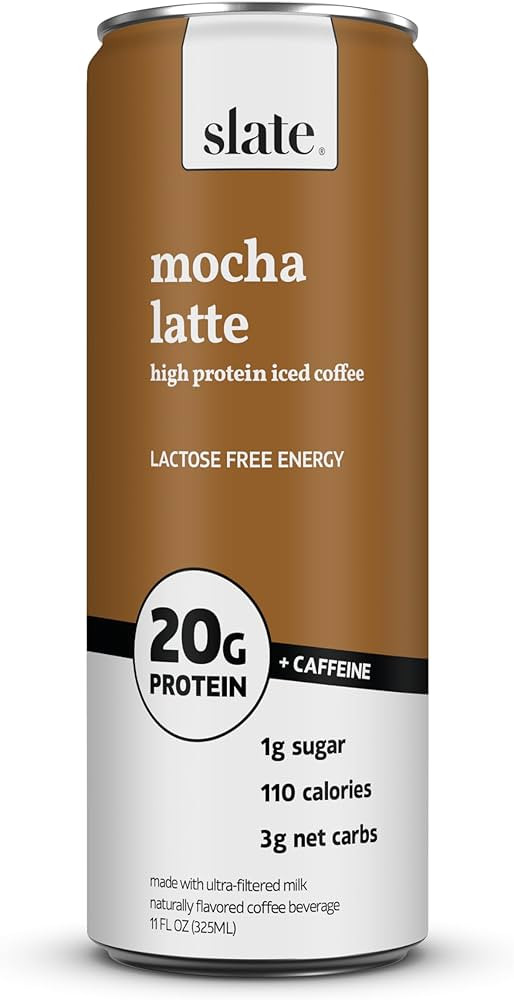 Slate Milk - High Protein Iced Coffee - Mocha Latte, 11 Fl Oz | Amazon (US)