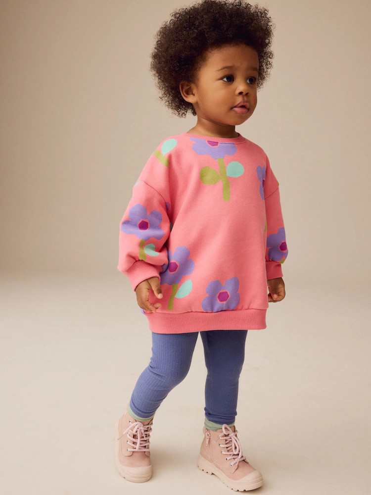 Pink Flowers Sweatshirt and Leggings Set (3mths-7yrs) | Next US