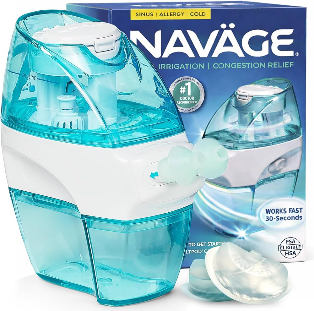 Navage® Starter Bundle – Nasal Irrigation System - Saline Nasal Rinse Kit with 1 Nose Cleaner ... | Amazon (US)