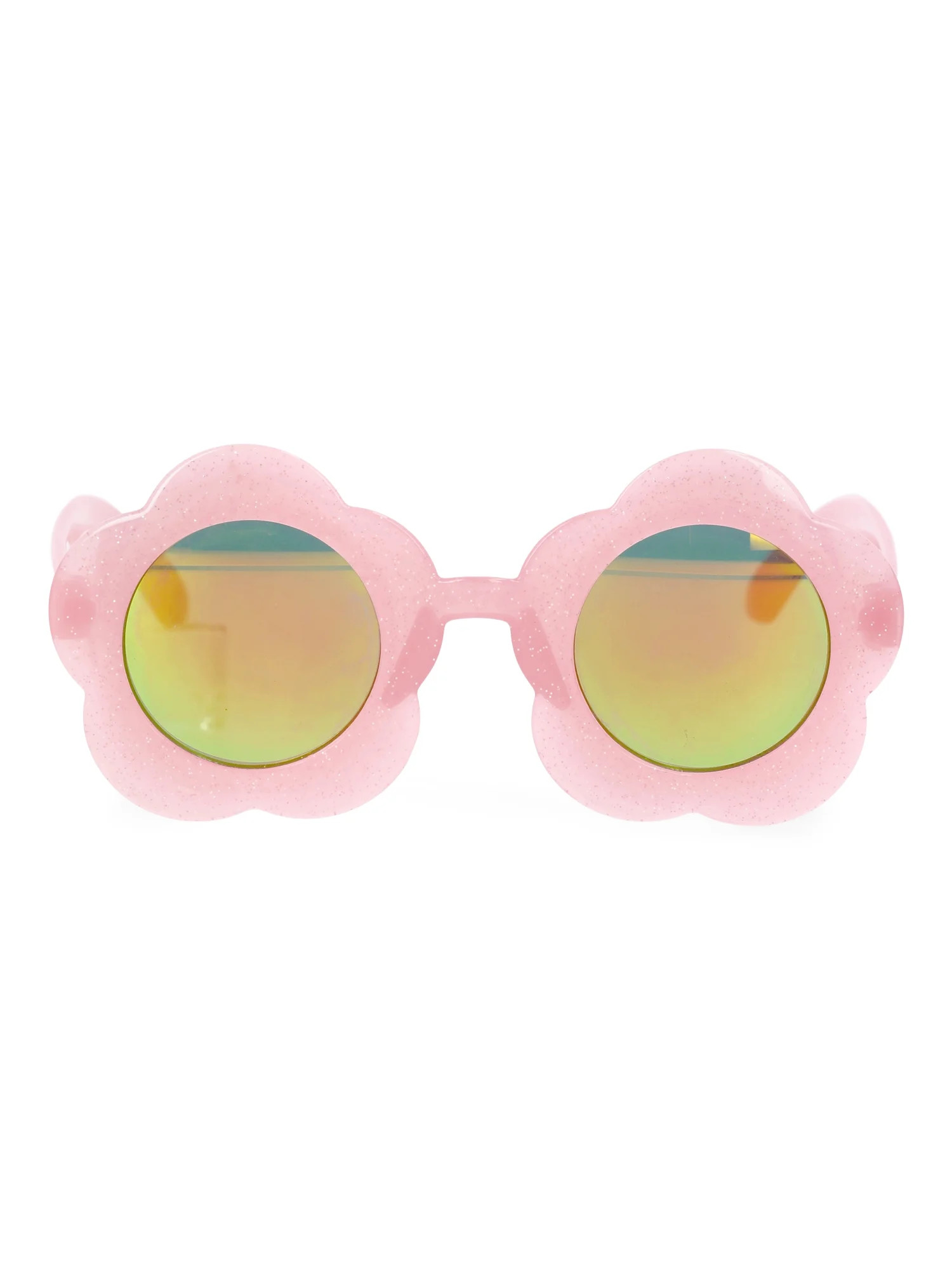 Justice Girls Flower-Shaped Pink Sunglasses with Glitter and UV Protection | Walmart (US)