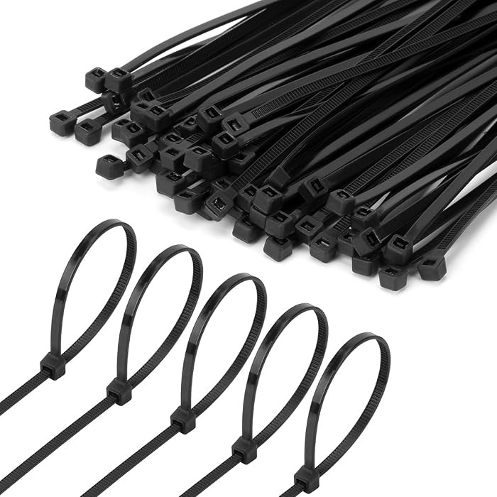 8 Inch Black Zip Tie 1000 PCS, 40 Lbs - Small to Medium Zip Tie, Nylon PA66 UV Resistant Cable Ti... | Amazon (US)