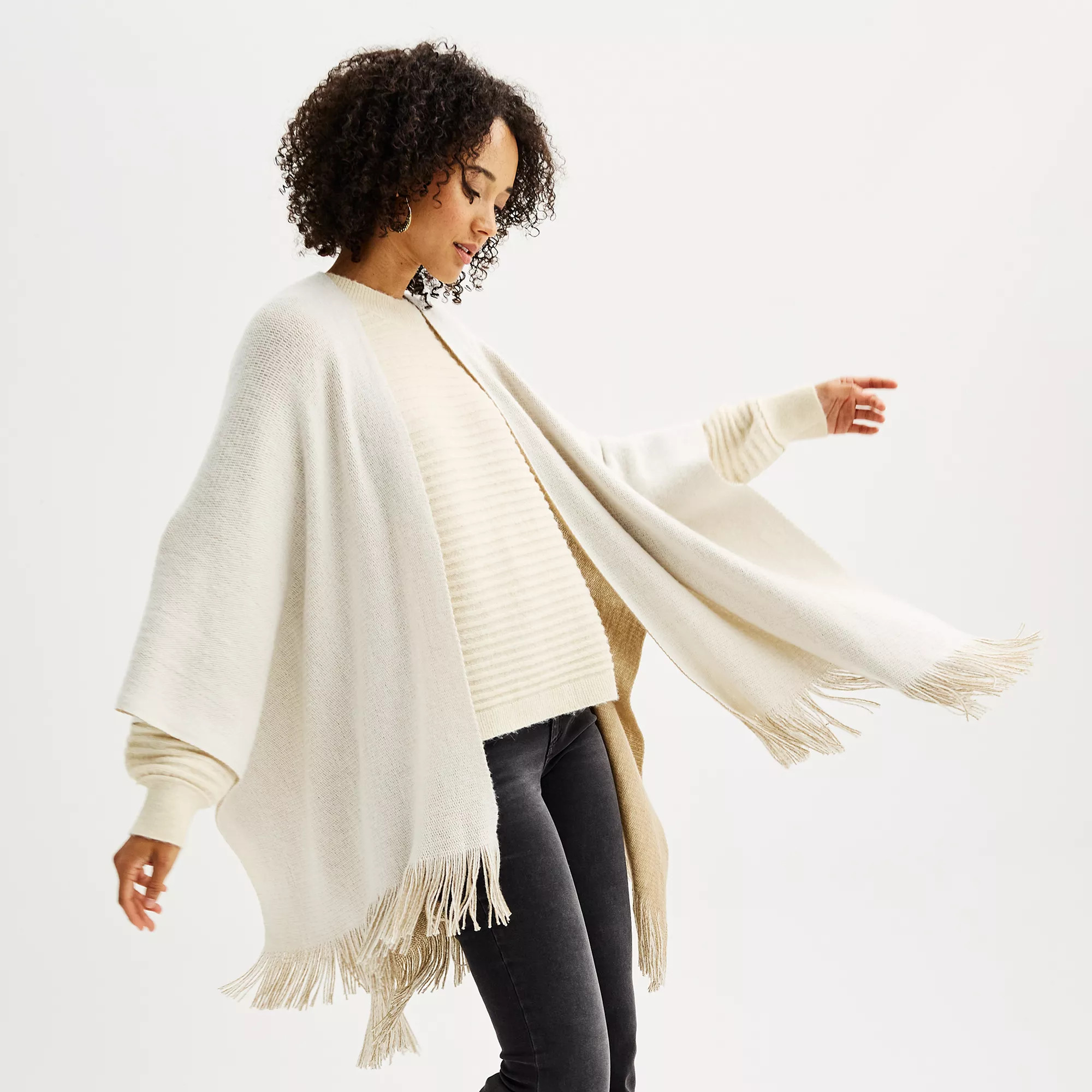 Women's Sonoma Goods For Life® Reversible Fringed Ruana | Kohl's