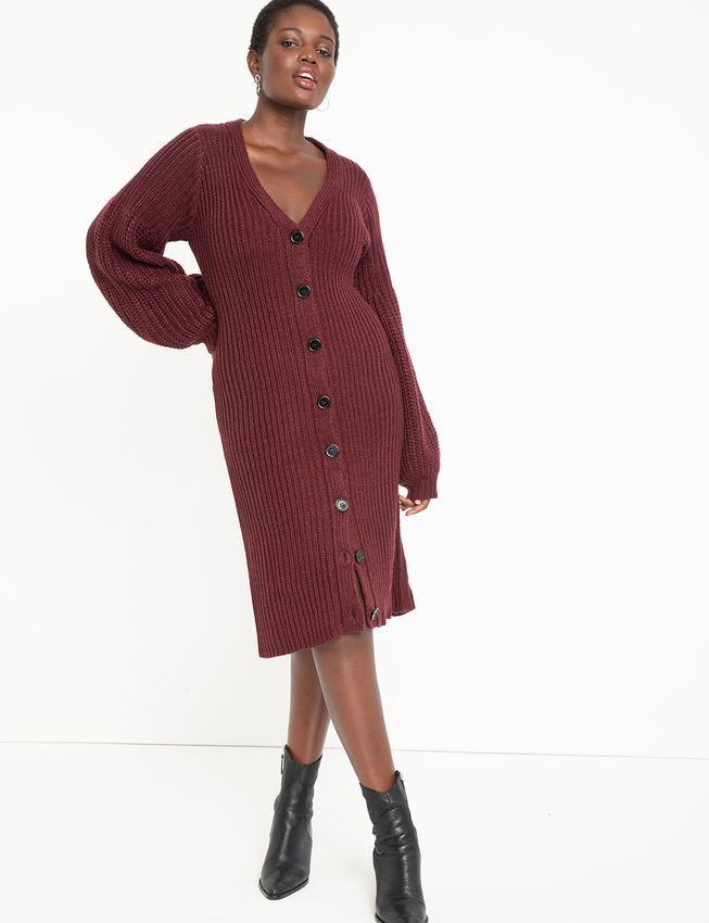 Cardigan Sweater Dress | Eloquii