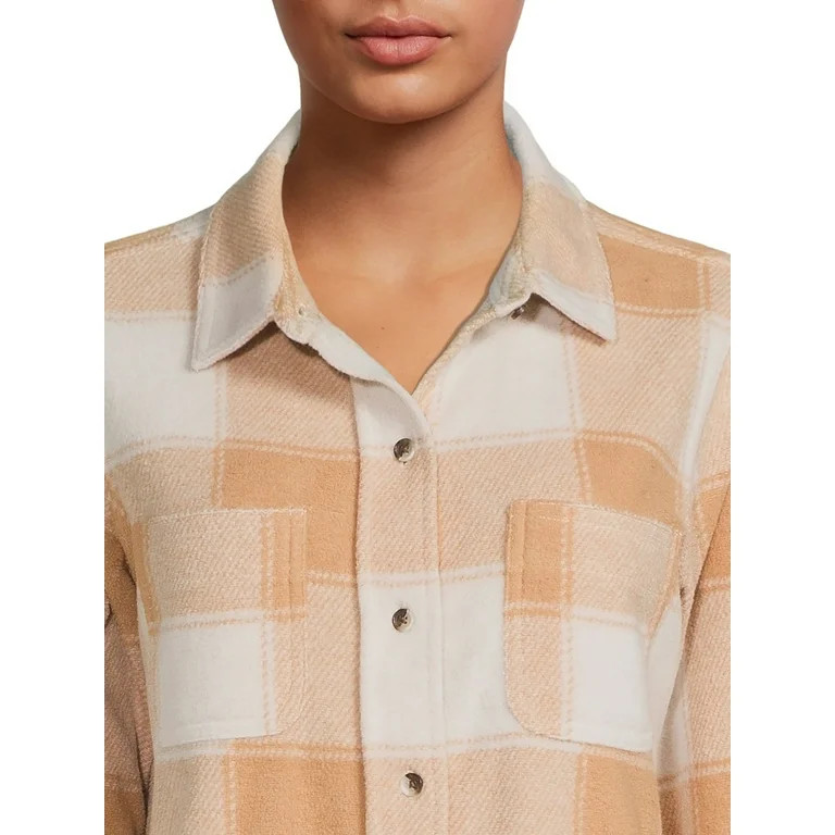 Time and Tru Women's Plaid Button Down Shirt | Walmart (US)