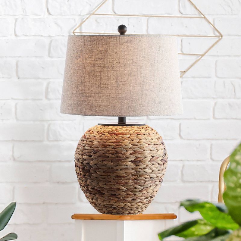 24.5" Banana Leaf Basket Table Lamp (Includes LED Light Bulb) Natural - Jonathan Y | Target