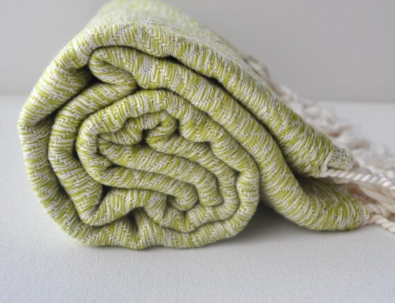 Turkish Bath Towel, cotton bamboo mix blend, green Peshtemal towel, perfect as beach blanket as w... | Etsy (US)