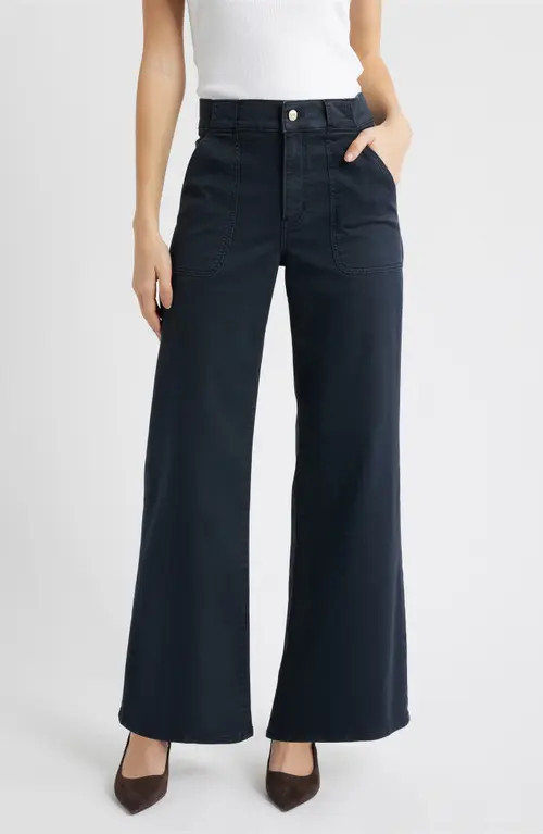 FRAME Modern Pocket High Waist Wide Leg Pants in Navy at Nordstrom, Size 32 | Nordstrom