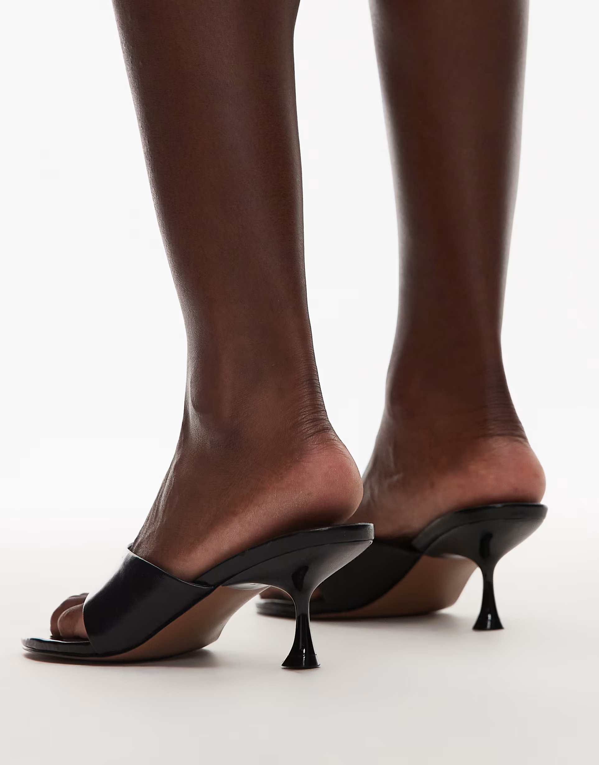 Topshop Isabella mid heel toe thong mules in black | ASOS (Global)