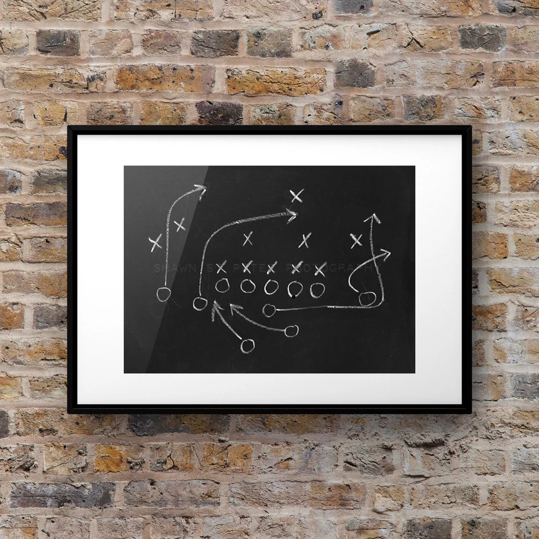 Chalkboard Football Play No. 1 Photo Print, Boys Room decor, Boys Nursery Ideas, Vintage Sports, ... | Etsy (US)