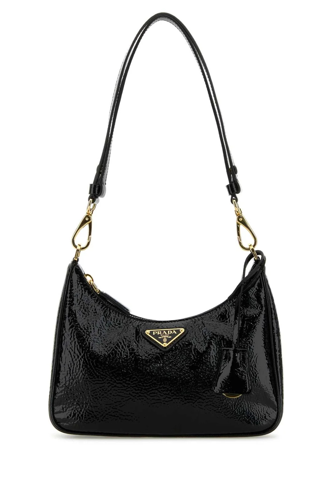 Prada Logo Plaque Zipped Chain-Linked Shoulder Bag | Cettire Global