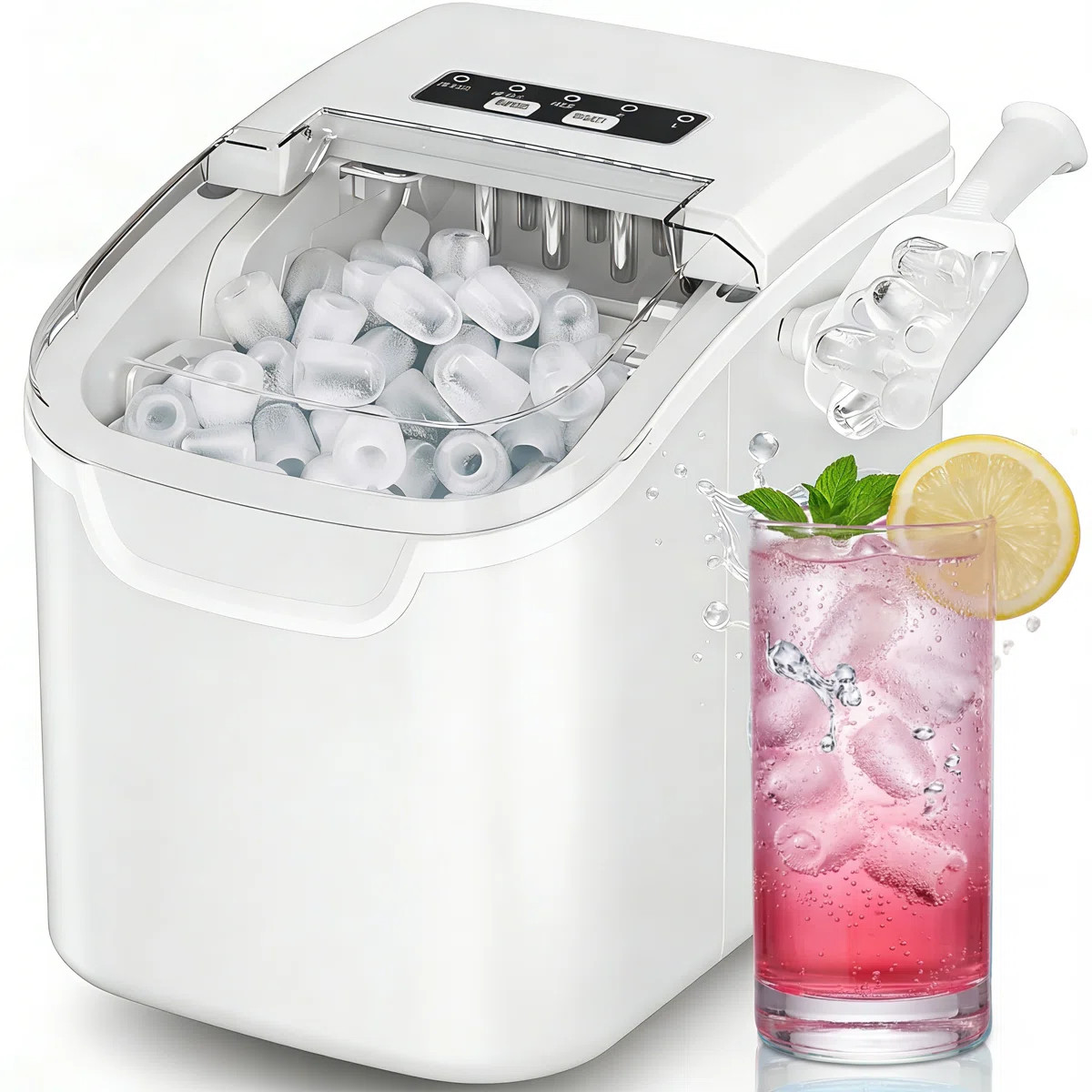 Havato Countertop Ice Maker Ice Machine With 2 Sizes,Self-Cleaning Ice Makers, 26Lbs/24H, 8 Ice C... | Wayfair North America