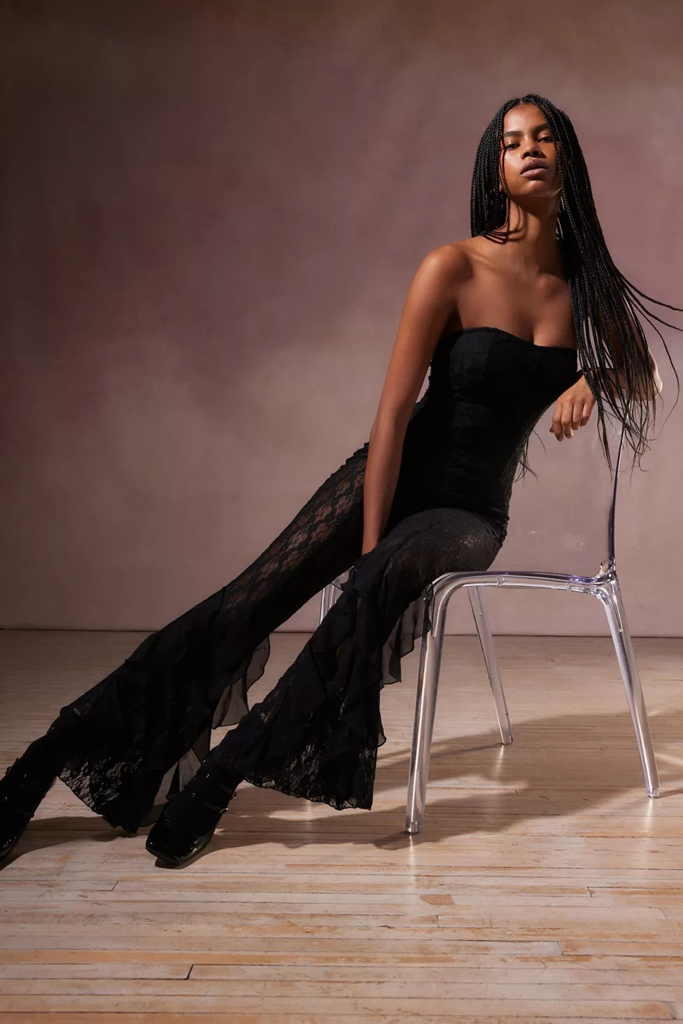 Kimchi Blue Lala Sheer Lace Jumpsuit | Urban Outfitters (US and RoW)