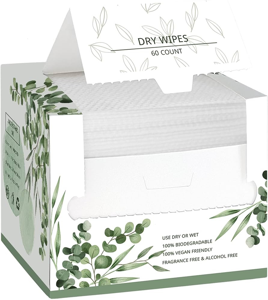 WOWOTEX Disposable Face Towel Biodegradable Large Dry Wipes 60 Count/Box Extra Thick Soft Clean F... | Amazon (US)
