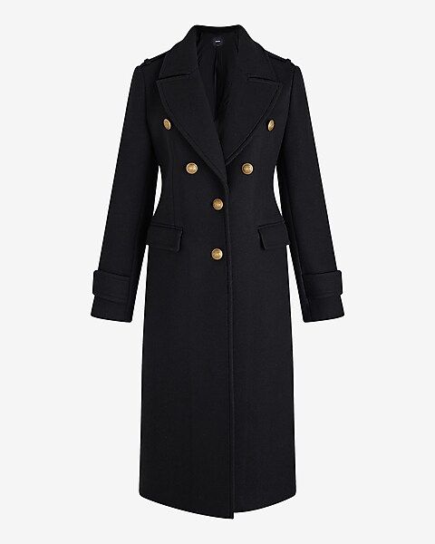 Faux Wool Novelty Button Fitted Coat | Express