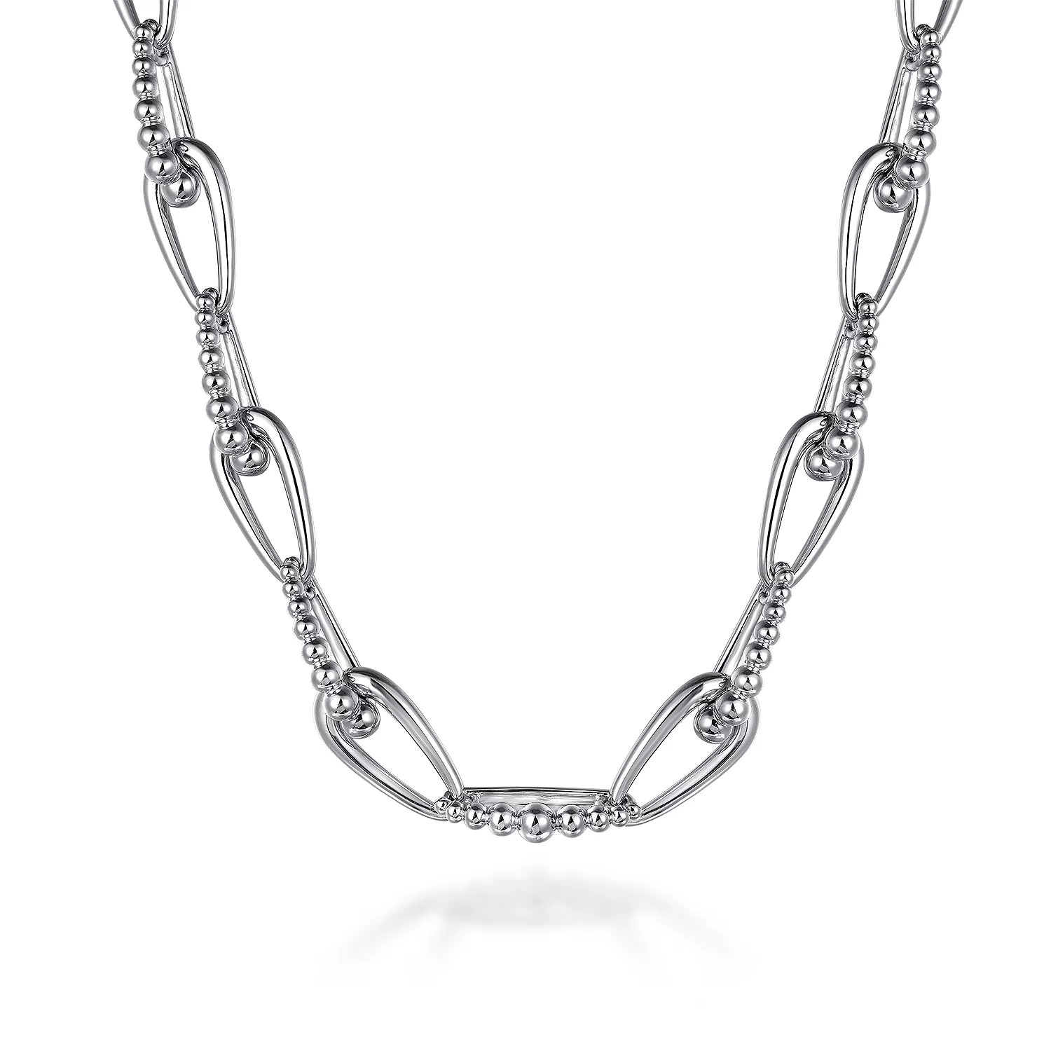 925 Sterling Silver Oval Link Chain Necklace with Bujukan Connectors | Gabriel & Co. Fine Jewelry And Bridal
