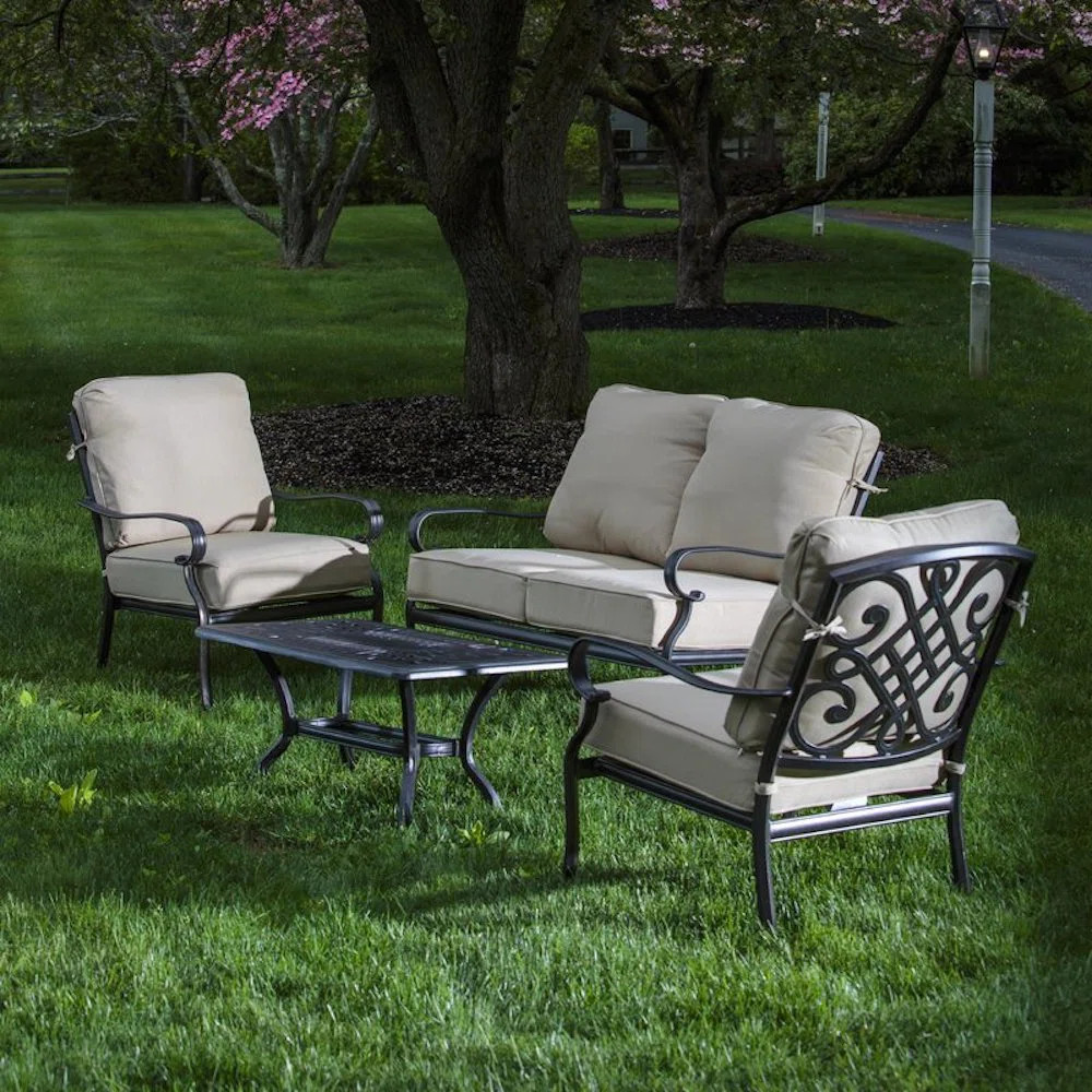 Baldwyn 4 - Person Patio Conversation Set with Cushions | Wayfair North America