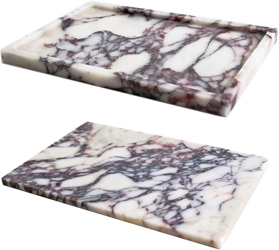 Real Luxurious Natural Marble Vanity Tray Genuine Marble Storage Tray for Home Decor Stone Tray f... | Amazon (US)
