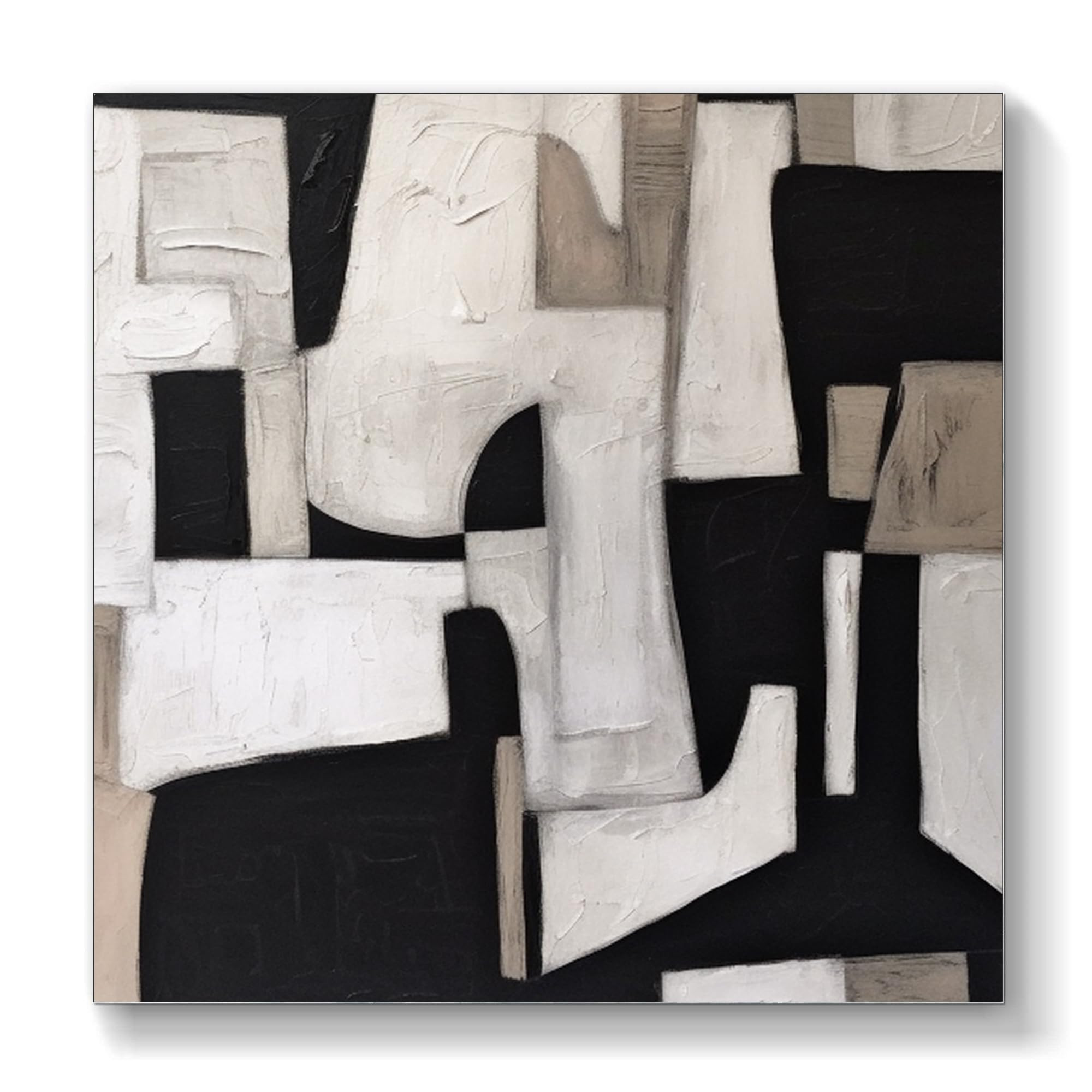 Modern art oil painting abstract minimalist neutral abstract line oil painting wall art oil paint... | Amazon (US)