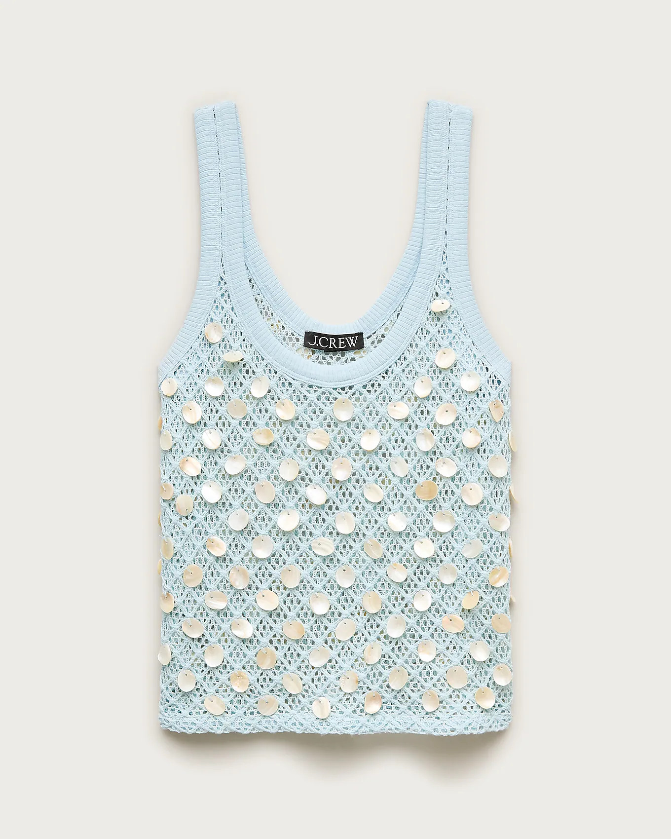 Crochet shell-embroidered tank top | J. Crew US