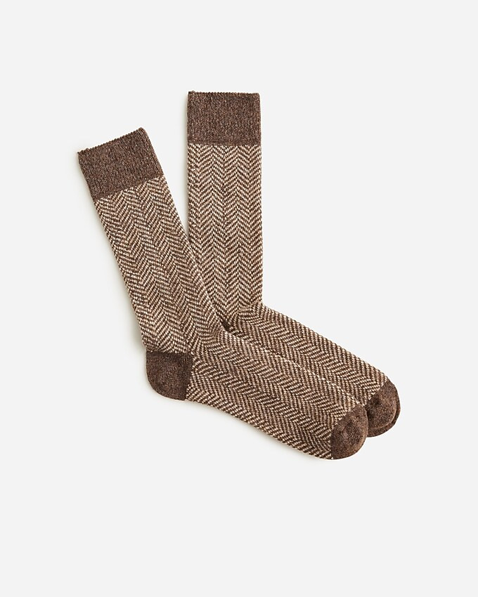 Wool-blend houndstooth socks | J. Crew US