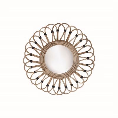 19 inch Diameter Round Wrapped Rattan Wall Mirror - Foreside Home & Garden | Target