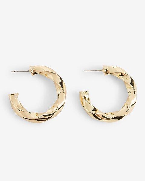 Medium Twist Hoop Earrings | Express