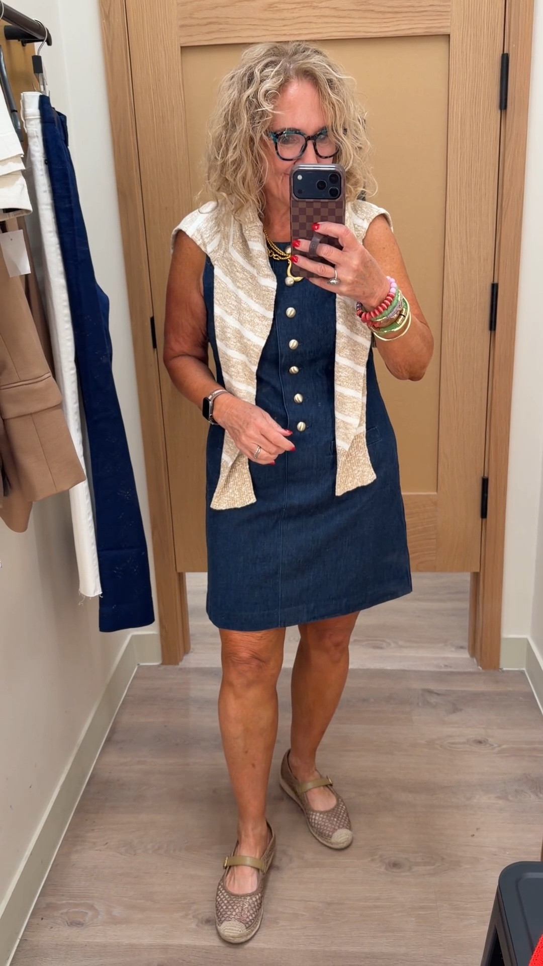 Business casual outfits 
Blazer is very good quality year round blazer wearing an 8 I prob  need the 10 petite 
Pants size 29 the navy are a linen blend, the off-white are more like a stretch cotton.
The Gang blouse is mostly sold out, but the White is available a link another Gang blouse that I love
The denim dress was just too short for me, but it was really cute

#LTKSaleAlert #LTKOver40 #LTKWorkwear
