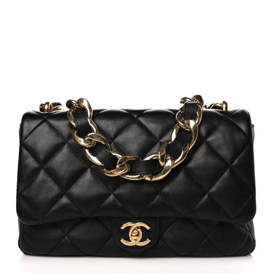 Lambskin Quilted Large CC Funky Town Flap Black | FASHIONPHILE (US)
