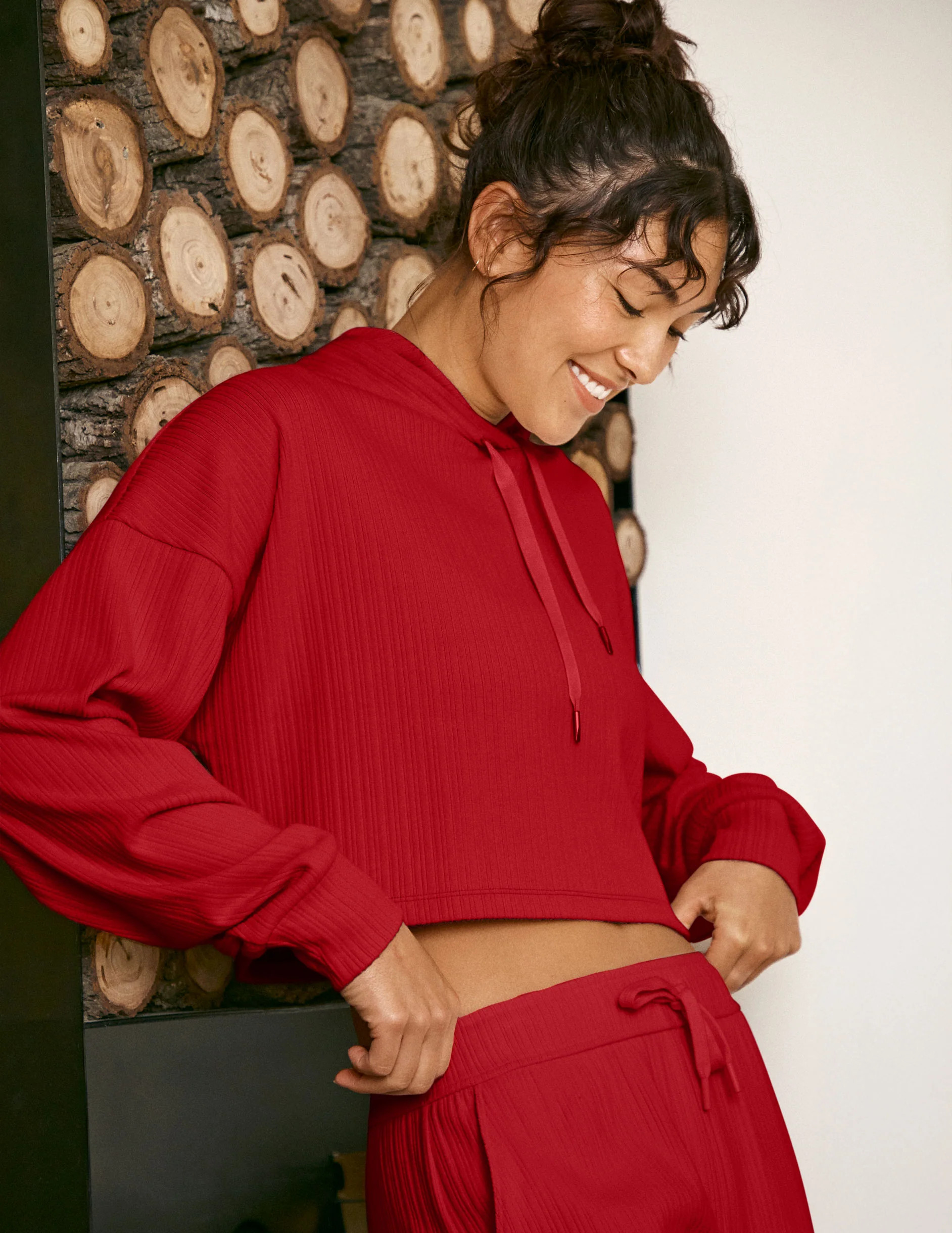 Breathe Easy Ribbed Cropped Hoodie | Beyond Yoga | Beyond Yoga