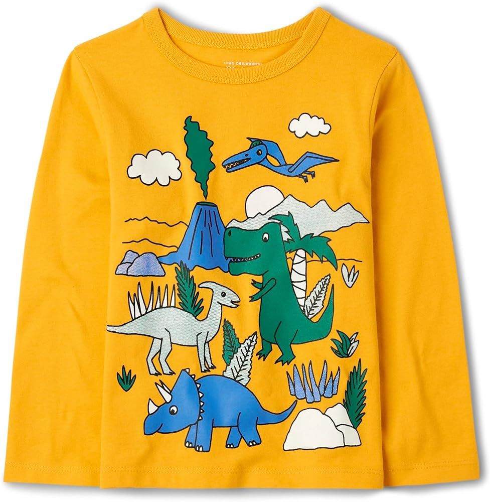 The Children's Place baby boys Dino Group Graphic Long Sleeve T Shirt | Amazon (US)