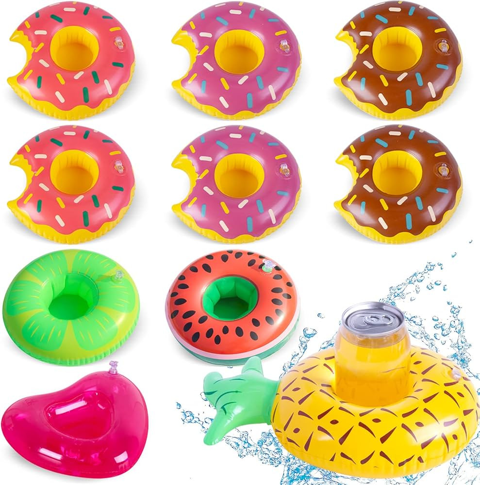 Koogel Inflatable Drink Holders, 10 Packs Floats Cup Holders Floating Drink Holder for Pool Drink... | Amazon (US)