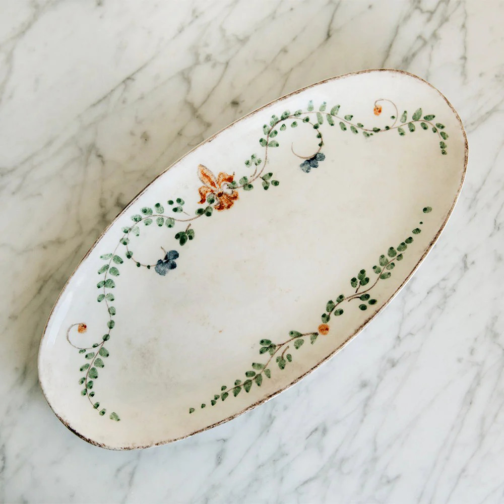 Hand-Painted Oval Ceramic Vine Platter | Roan Iris