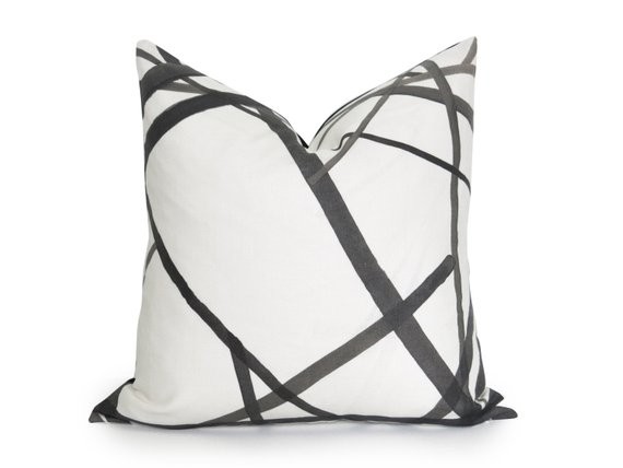 Channels Pillow Cover  Kelly Wearstler Channels  Ebony  - Etsy | Etsy (US)