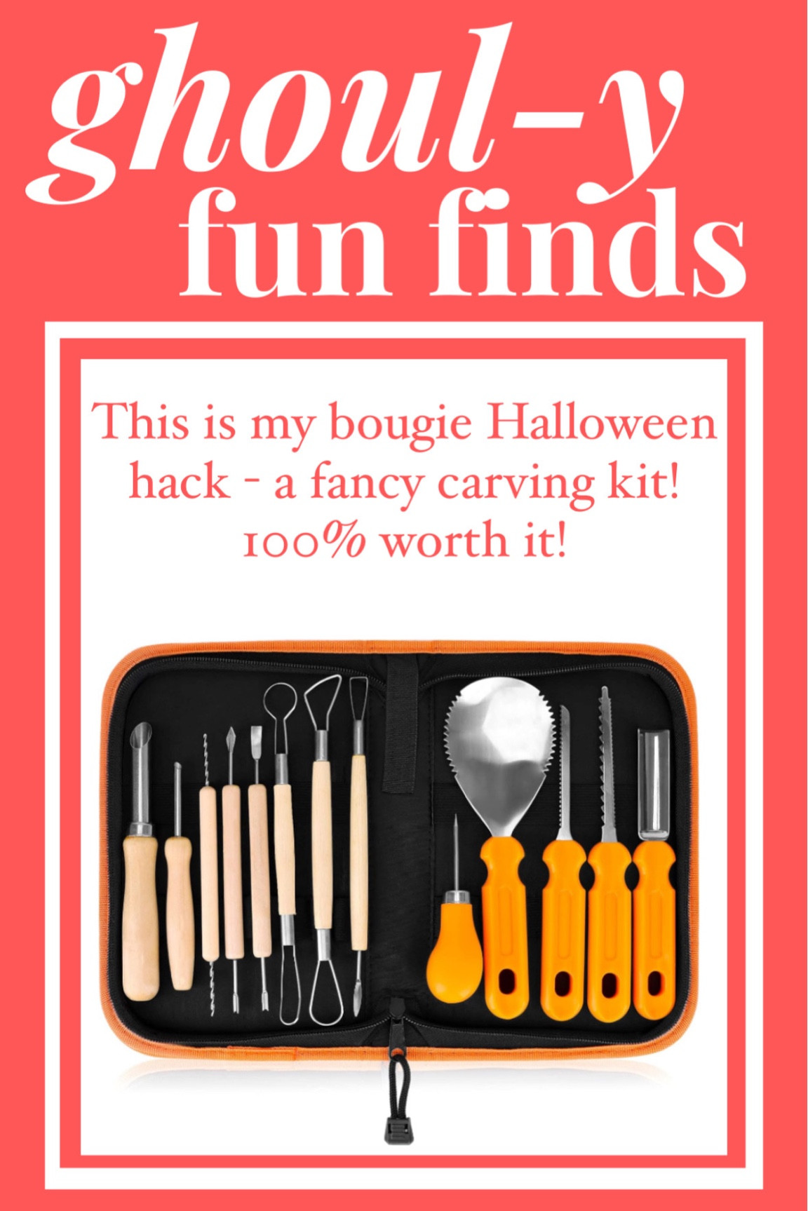 Pumpkin carving kit is my Halloween must have! Save your silverware and get this affordable kit (limited time deal of $12.99!) for extreme pumpkin carving! Time for competitive Jack-o-lantern designs! 

#LTKfamily #LTKHalloween #LTKSeasonal