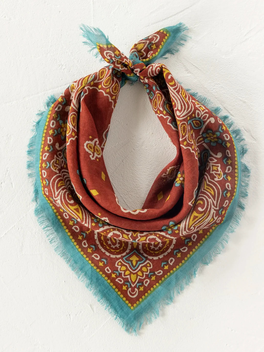 Printed Cotton Bandana - Classic Brick Red | Natural Life
