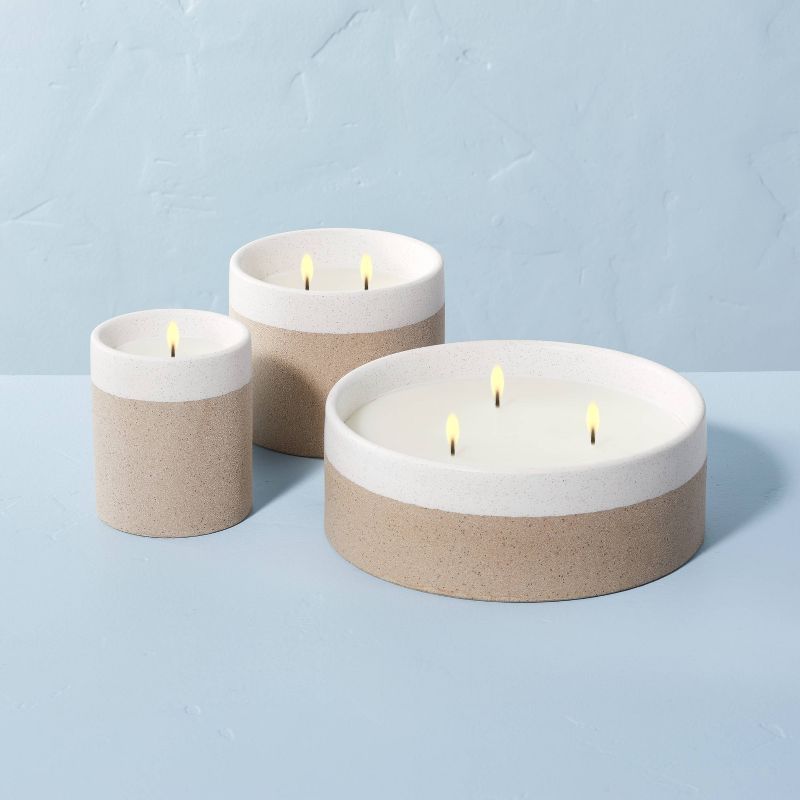 Citronella Ceramic & Raw Clay Two-Tone Candle - Hearth & Hand™ with Magnolia | Target