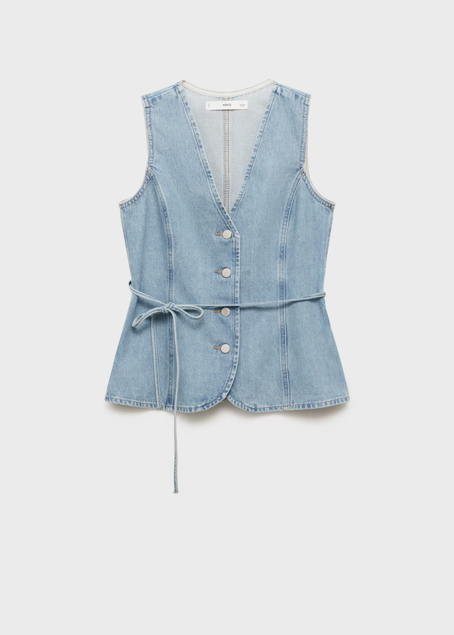 Buttoned denim gilet - Women | MANGO United Kingdom | MANGO (UK)